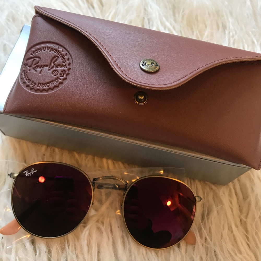Ray Ban Pink Round Flash Lenses